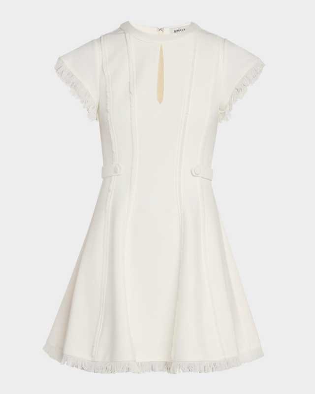 Anielle Fringe Short-Sleeve Mini Dress
